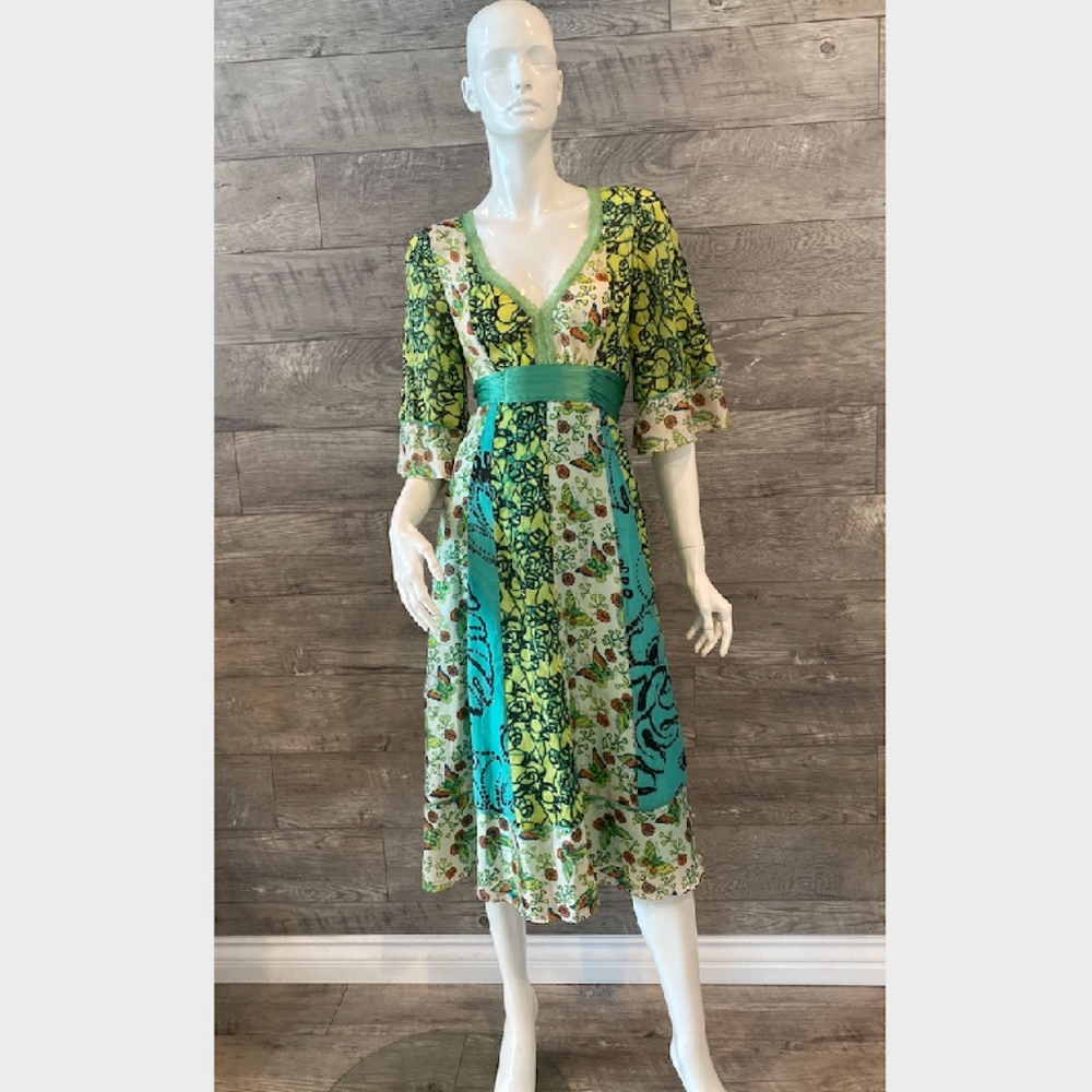 Mint Bohemian Silk Dress Size 2